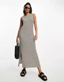 Платье макси без рукавов Vero Moda Aware в монохромную полоску