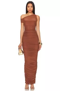 Платье макси biona Afrm, коричневый