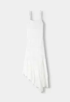 Платье макси BLONDE MIDI Bershka, белый