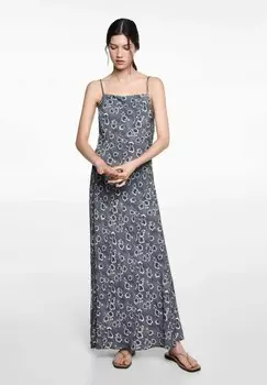 Платье макси BLOOM Mango Kids, темно-серый