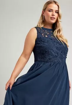 Платье макси BODICE Yours Clothing, темно-синий