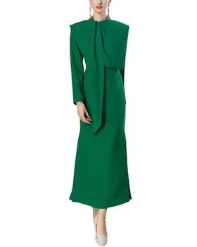 Платье макси BURRYCO, зеленый