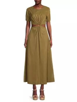 Платье макси Calypso с вырезами Staud, цвет Caper