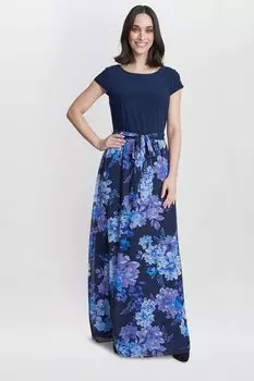 Платье макси Carmen с принтом Gina Bacconi, синий