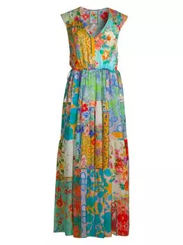 Платье макси Cherika Natania Johnny Was, разноцветный