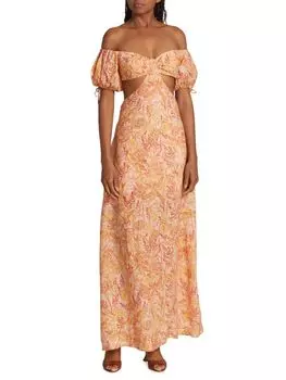 Платье макси Cielo с открытыми плечами и вырезами Agua By Agua Bendita, розовый