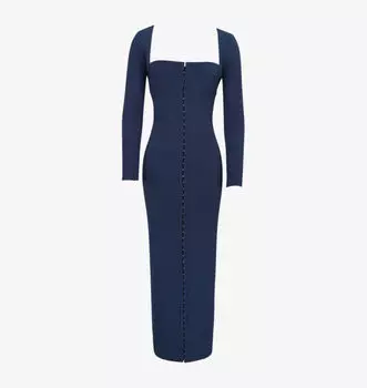 Платье макси Corinthia с длинными рукавами, облегающее, из эластичной ткани House Of Cb, цвет midnight
