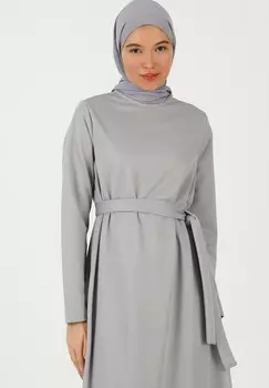 Платье макси CREW NECK MODEST -TAVIN Modanisa, серый