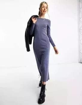 Платье макси цвета индиго с корсетными швами Miss Selfridge