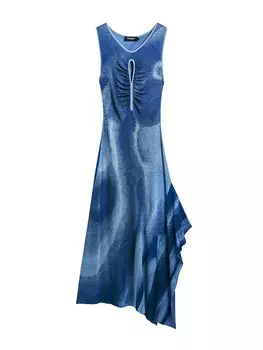 Платье макси Desigual Dress, цвет blue/pastel blue