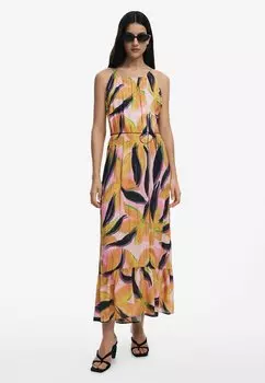 Платье макси Desigual, розовый