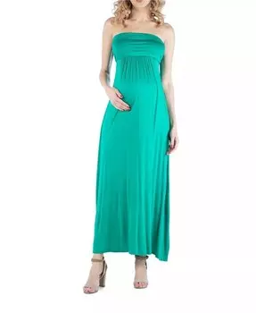 Платье макси для беременных без рукавов с завышенной талией 24seven Comfort Apparel, зеленый