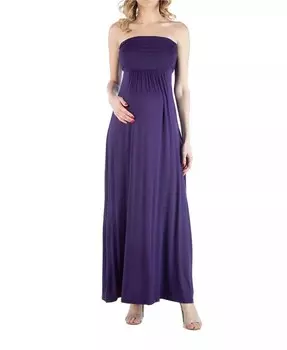 Платье макси для беременных без рукавов с завышенной талией 24seven Comfort Apparel, фиолетовый
