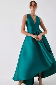 Платье макси для подружки невесты с глубоким вырезом и водопадом Coast, зеленый