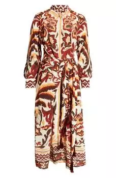 Платье макси для женщин Farm Rio, шарф Toucans, кремовый