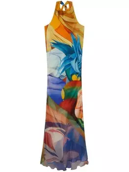 Платье макси Donde Esteban Salpicon, оранжевый