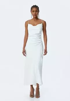 Платье макси DRAPED Koton, белый