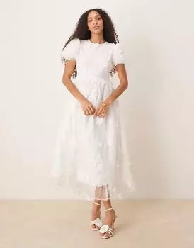 Платье макси Dream Sister Jane Jasmine с вышивкой белого цвета