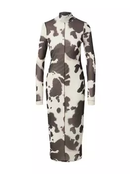 Платье макси EDITED Dress Nuzana, черный/белый