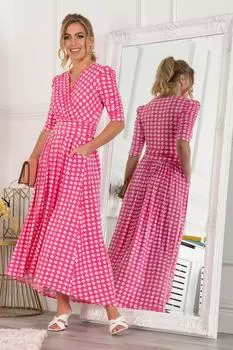 Платье макси Elenora со сборками на рукавах Jolie Moi, розовый