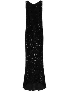 Платье макси Elisabetta Franchi с пайетками, черный