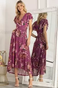 Платье макси Eliza с глубоким вырезом и глубоким подолом Jolie Moi, фиолетовый