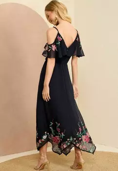 Платье макси EMBROIDERED REGULAR FIT Love & Roses, синий