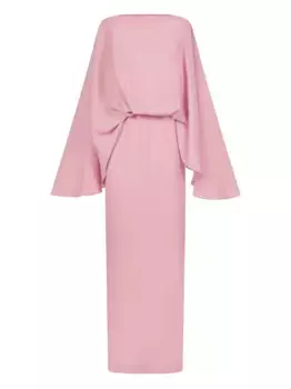 Платье макси Eolia с рукавами кап Taller Marmo, розовый