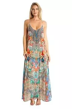Платье макси Estelle с Т-образной спинкой La Moda Clothing, цвет multi