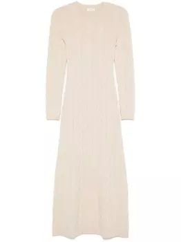 Платье макси фактурной вязки SANDRO, нейтральный цвет