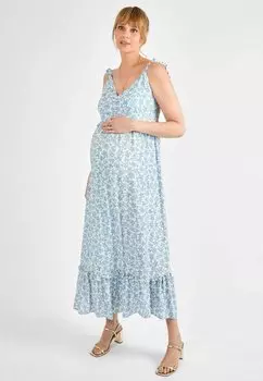 Платье макси FLORAL FRILL SLEEVE JoJo Maman Bb, бежевый