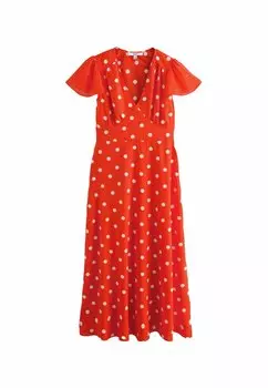 Платье макси FLUTTER SLEEVE TIE WAIST Next, светло-красный