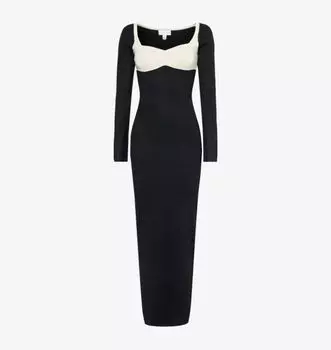 Платье макси Freya из эластичного трикотажа с расклешенными рукавами Pretty Lavish, черный