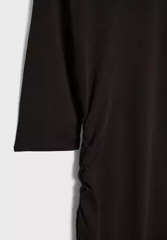 Платье макси GATHERED Stradivarius, черный