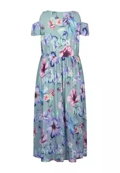 Платье макси GEBLMTES MIT SCHULTERDETAIL Zizzi, светло-зеленый