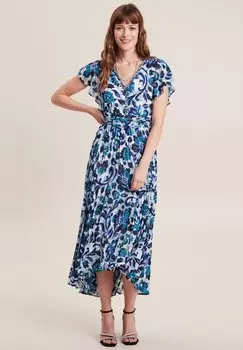 Платье макси Gerades Plissiertes Breal, синее