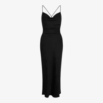 Платье макси Ginny из переработанного полиэстера с воротником-хомутиком Omnes, розовый