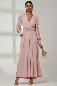 Платье макси Giulia с длинными рукавами Jolie Moi, розовый