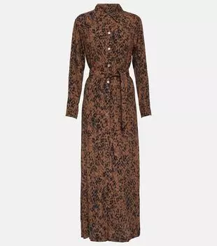 Платье макси gwyneth с животным принтом A.P.C., коричневый