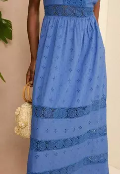 Платье макси HALTER BRODERIE PETITE Love & Roses, синий