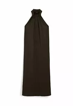 Платье макси HALTER NECK Massimo Dutti, цвет dark brown