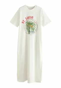 Платье макси HEAVYWEIGHT SHORT SLEEVE CREW NECK - Jersey dress Next, белый