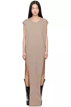 Платье макси Hollywood Arrowhead серо-коричневого цвета Rick Owens