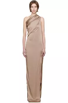 Платье макси Hollywood Athena Arrowhead серо-коричневого цвета Rick Owens