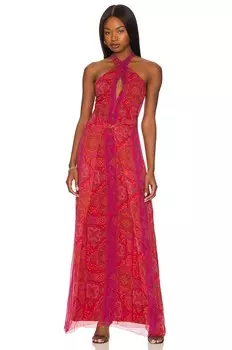 Платье макси House of Harlow 1960 x REVOLVE Ledri, цвет Red & Pink Multi