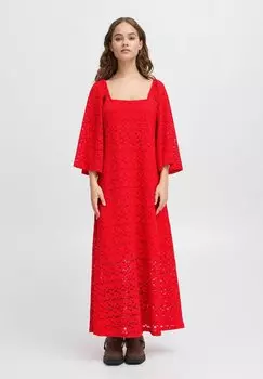 Платье макси ICHI, красный