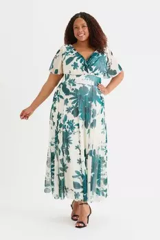 Платье макси Isabelle Chartreuse с рукавами ангелами Scarlett & Jo, бежевый