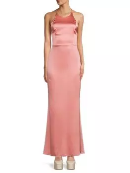 Платье макси из эластичного шелка с лямкой Samia Alice + Olivia, цвет Rose