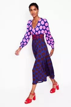 Платье макси из джерси Petite Daphne Boden, розовый