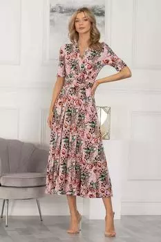 Платье макси из джерси с принтом Razilee Jolie Moi, розовый